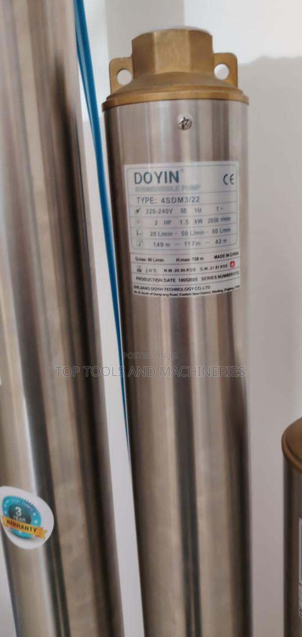 1.49kw 5.0m3 168m Doyin Ac/Dc 1500w 2.0hp 5000l/Hr Submersible Pump