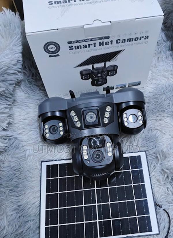 Solar Powered Wifi Triple Lens Camera for Home CCTV - main view