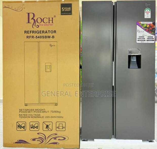 Roch Side by Side 439litres Arfr-540sbw-B Refrigerator With Dispenser
