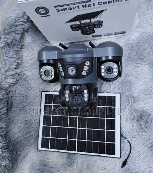 Triple Lens Smart Solar Wifi Camera Home Protection - main view