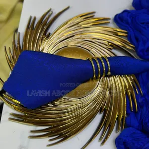 1pc Table Napkin With a Gold Ring Good for Dining Table Decoration