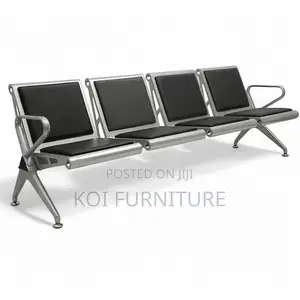 Office Bench; Four Seaters Heavy Padded Leather Reception Bench