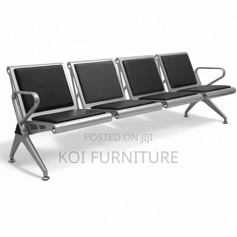 Office Bench; Four Seaters Heavy Padded Leather Reception Bench