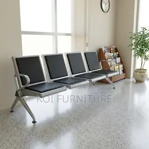 Office Bench; Four Seaters Heavy Padded Leather Reception Bench