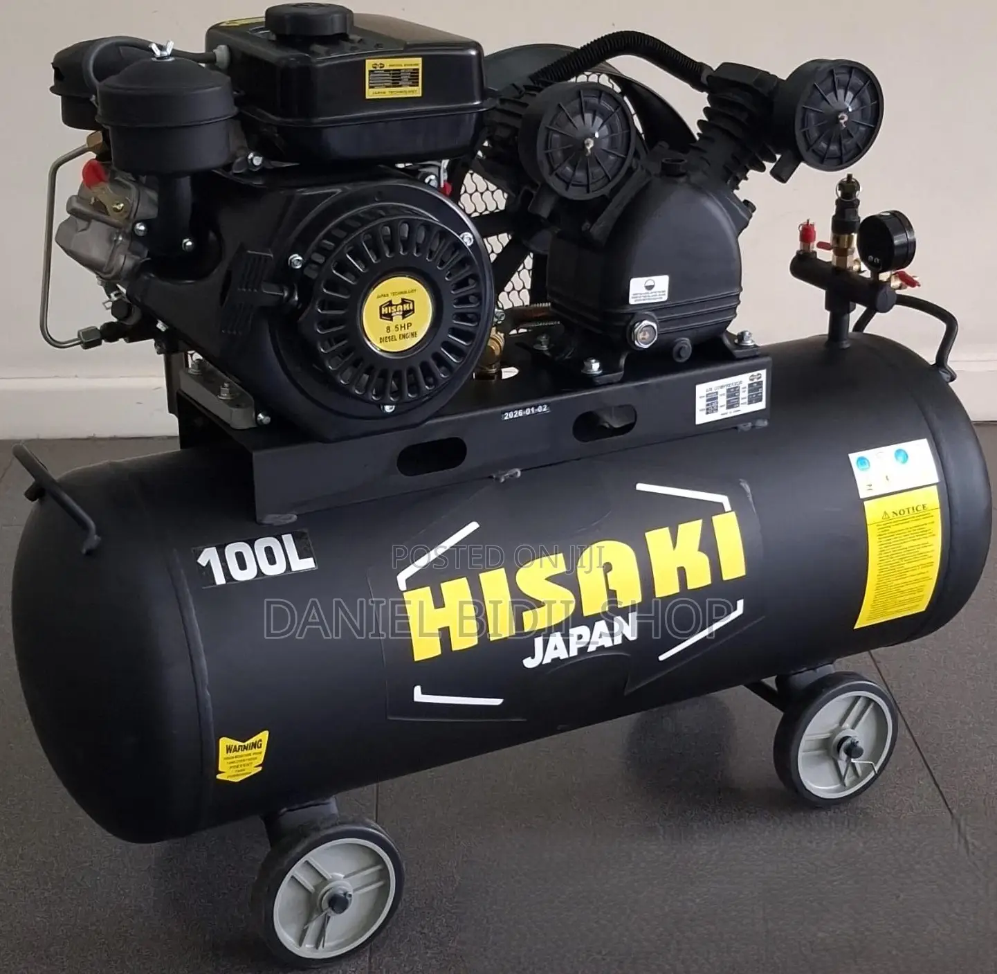 Hisaki Japan Compressor 100 Litres With Diesel Engine 8.5hp