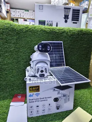 Outdoor Ubox 6mp Dual Lens Solar Powered PTZ Camera Dual Panel