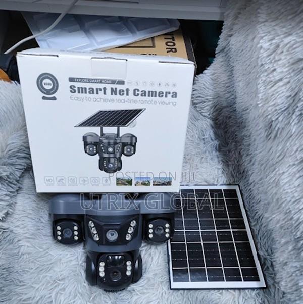 Solar Powered Triple Lens Wifi Cctv Camera Hd - main view