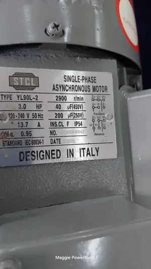 STCL 3hp Single-Phase High-Speed Motor (Type Yl90l-2) 2900rpm