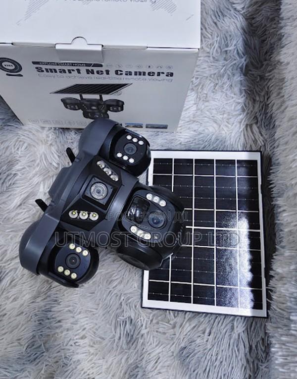 Triple Lens Solar CCTV Camera Wifi Remote Viewing - main view