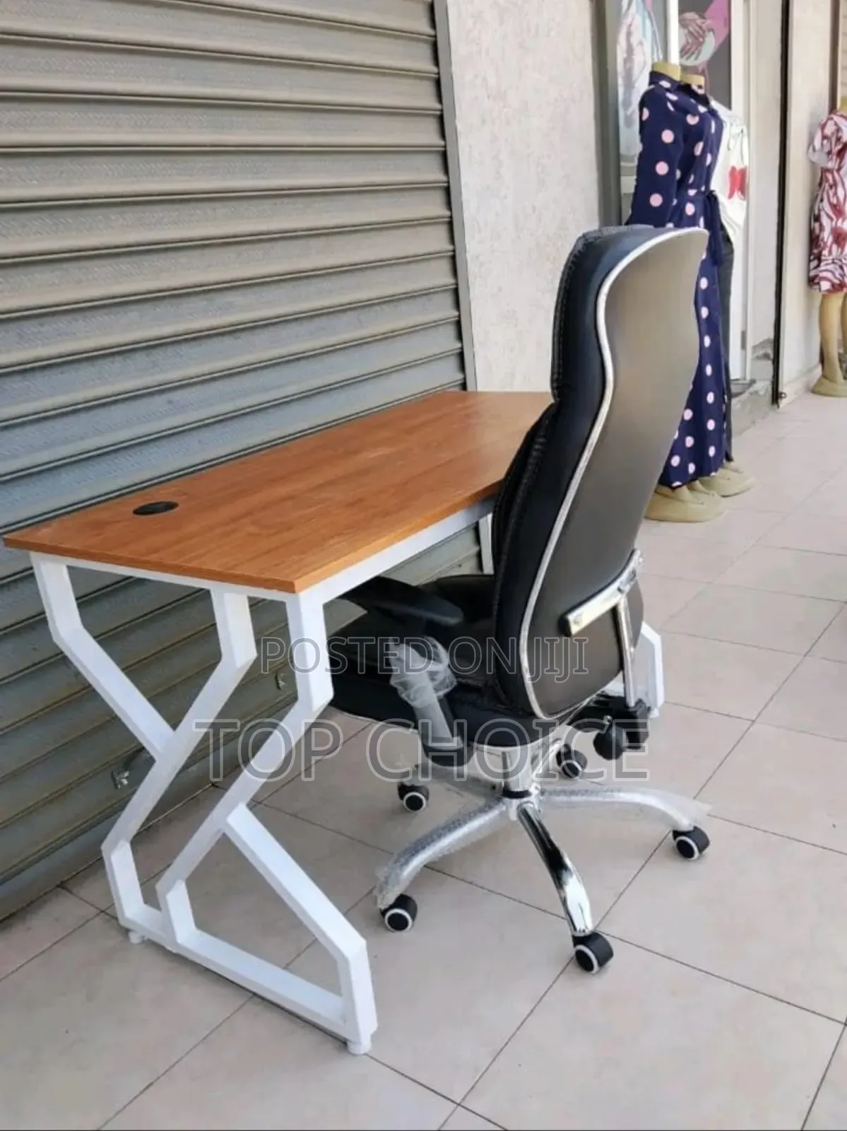 Table and Leather Chair