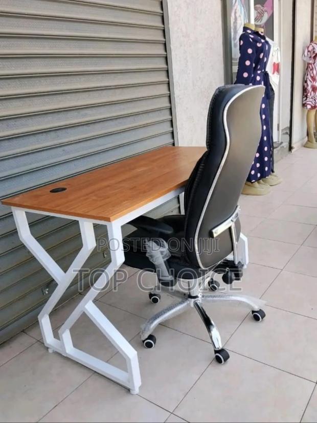 Table and Leather Chair