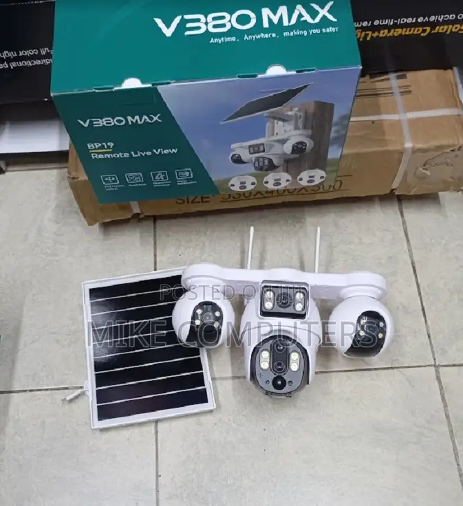 Solar Outdoor Camera 12mp 10x Ai Human Detection Four Lenses