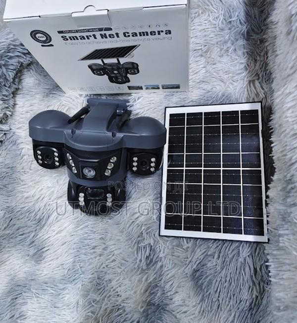 Triple Lens Wifi Solar Camera With Mobile App View - main view