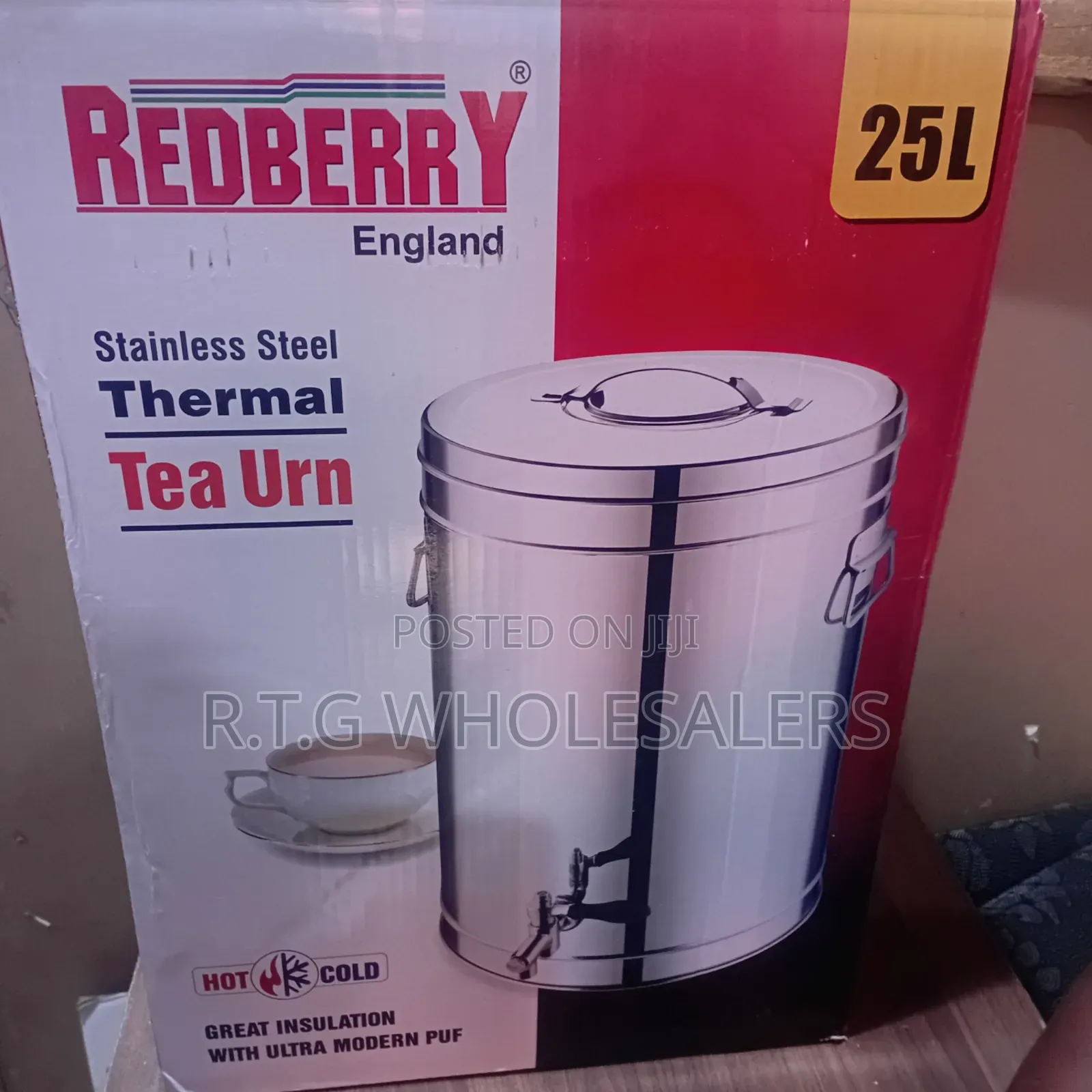 Redberry 25l Insulated Stainless Steel Tea/Hot Water Urn