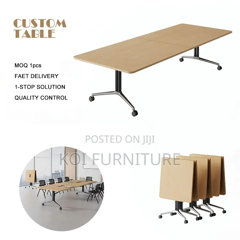 Office Table; 2.4m Foldable Meeting Boardroom Mobile Table