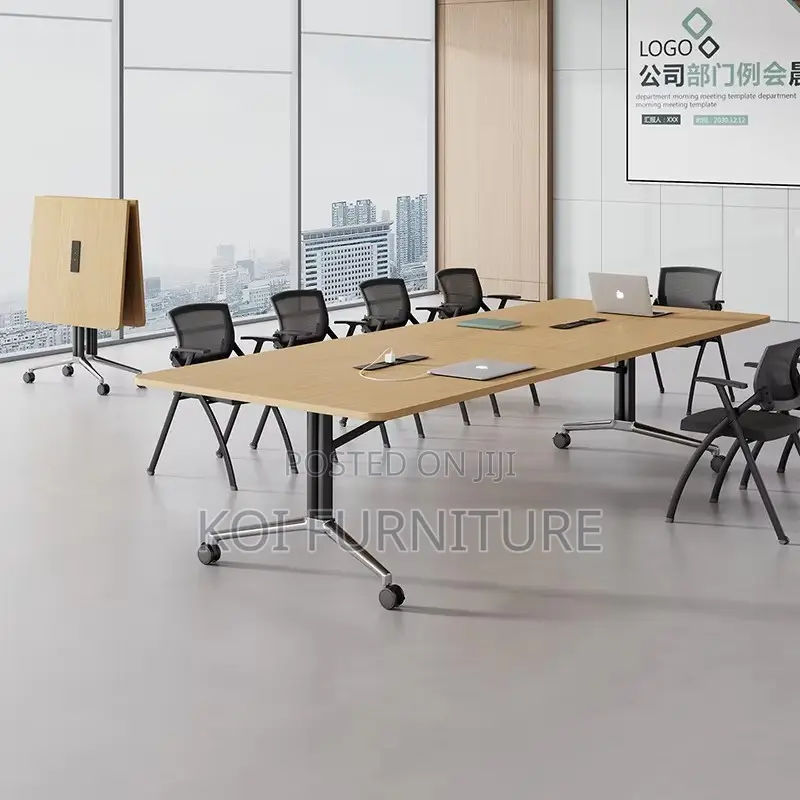 Office Table; 2.4m Foldable Meeting Boardroom Mobile Table