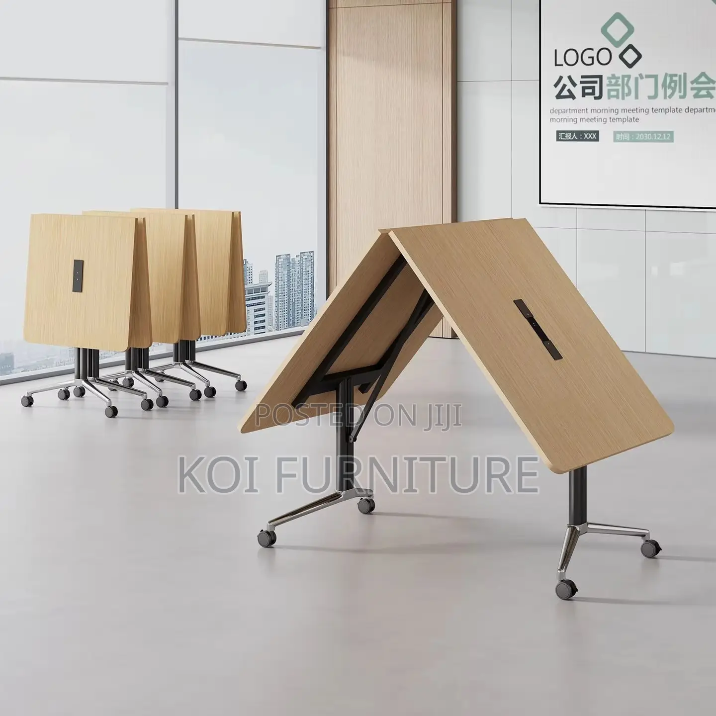Office Table; 2.4m Foldable Meeting Boardroom Mobile Table