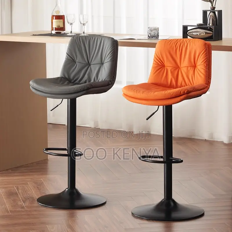Home Bar Stool; Adjustable Height Bar Stool With Swivel And Backrest
