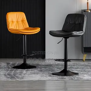 Home Bar Stool; Adjustable Height Bar Stool With Swivel And Backrest