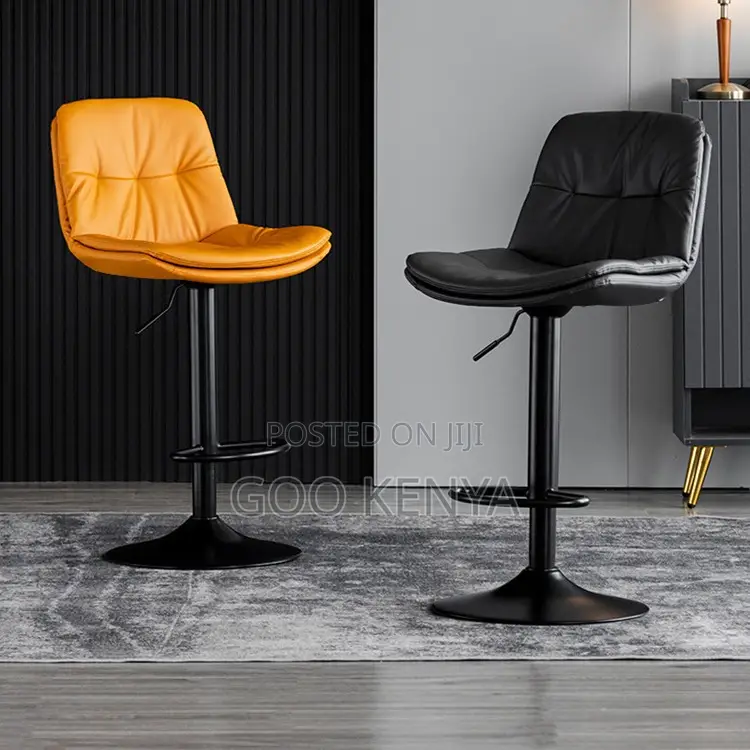 Home Bar Stool; Adjustable Height Bar Stool With Swivel And Backrest