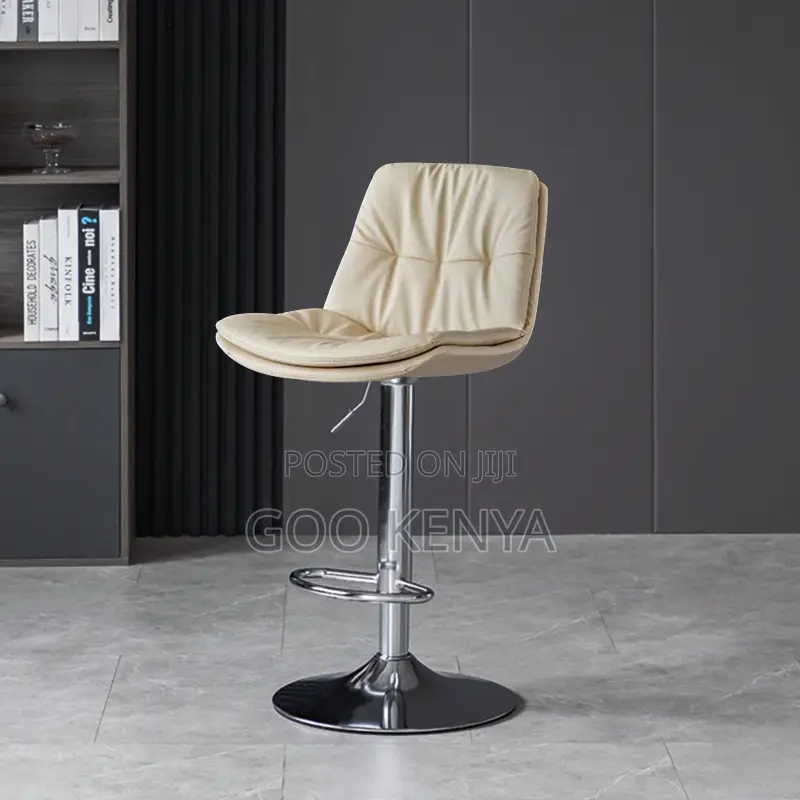 Home Bar Stool; Adjustable Height Bar Stool With Swivel And Backrest