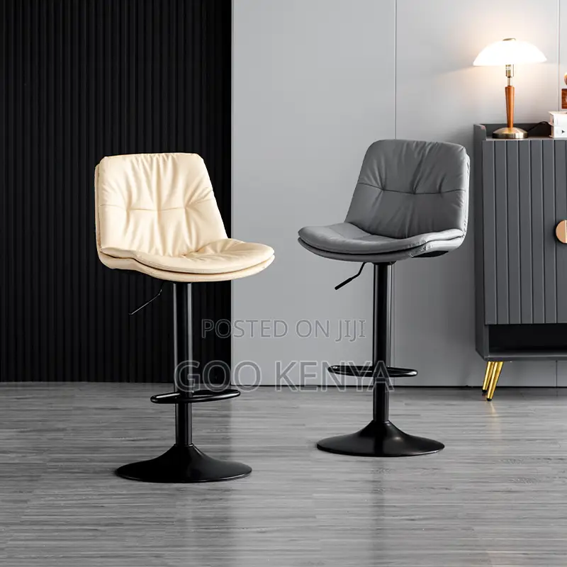 Home Bar Stool; Adjustable Height Bar Stool With Swivel And Backrest