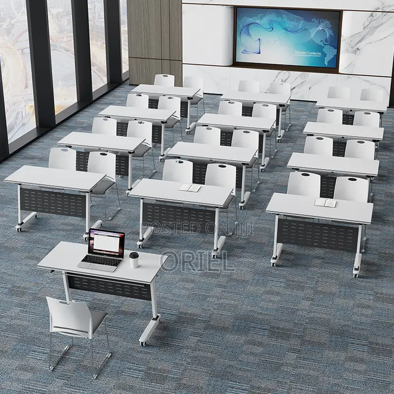 Office Study Table : Foldable Mobile Training Conference Table