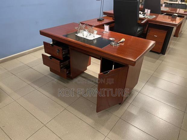 Office Desk; 1200mm Brown Red Mahogany Executive Desk