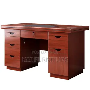 Office Desk; 1200mm Brown Red Mahogany Executive Desk