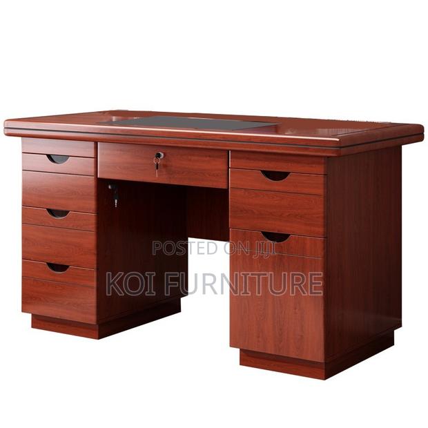 Office Desk; 1200mm Brown Red Mahogany Executive Desk - thumbnail 3