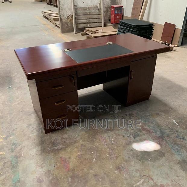 Office Desk; 1200mm Brown Red Mahogany Executive Desk - thumbnail 5