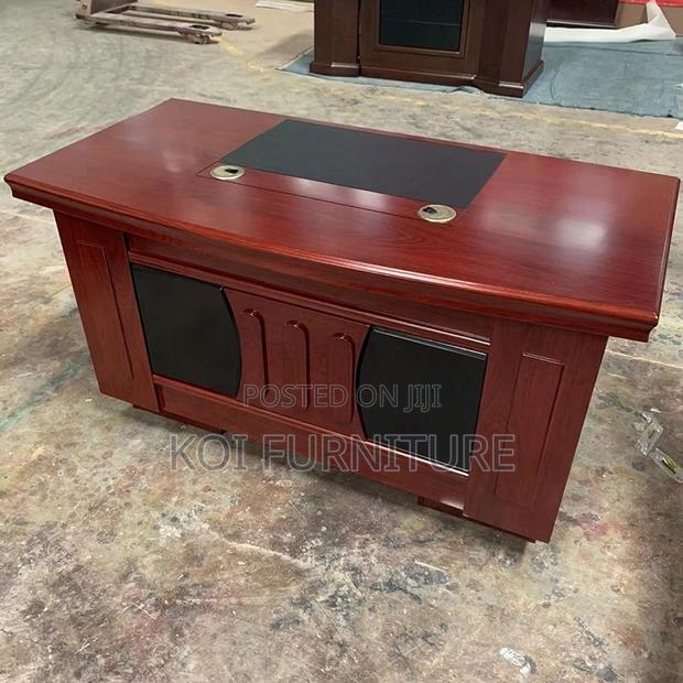 Office Desk; 1200mm Brown Red Mahogany Executive Desk - thumbnail 6