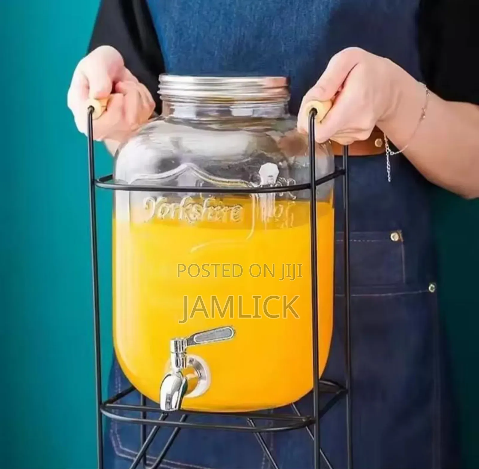 Glass Juice Dispenser With Metallic Stand 5l 8l - Bz