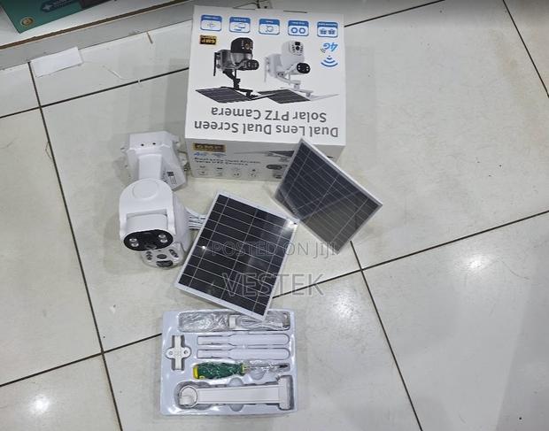 6mp Full Hd Ubox Solar 4g Powered CCTV Outdoor Camera With Dual Lenses