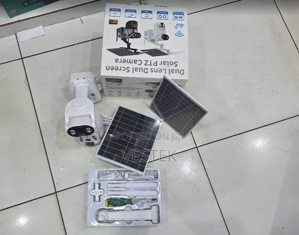 6mp Full Hd Ubox Solar 4g Powered CCTV Outdoor Camera With Dual Lenses