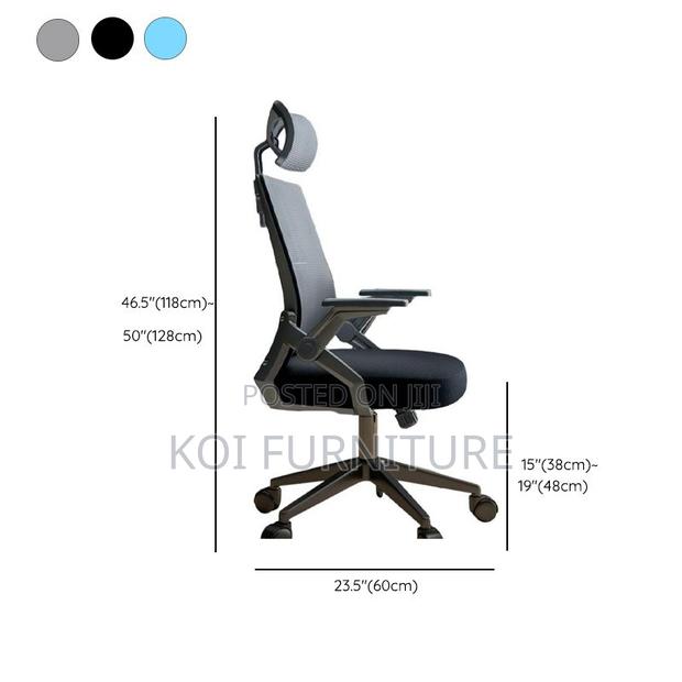 Office Chair; Ergonomic Mesh Office Chair With Flip-Up Armrests - thumbnail 3