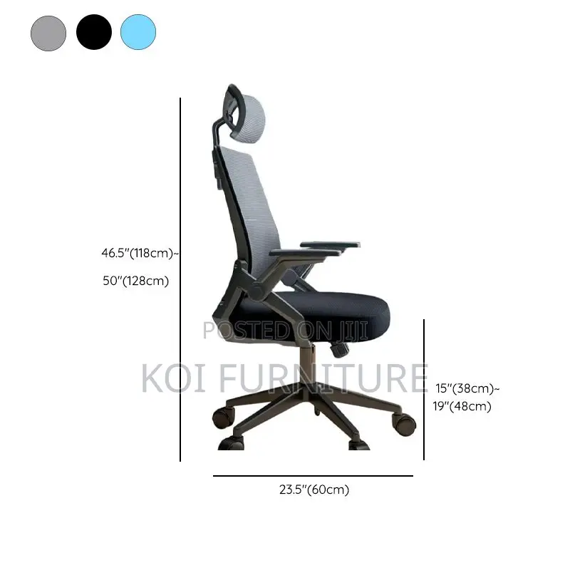 Office Chair; Ergonomic Mesh Office Chair With Flip-Up Armrests