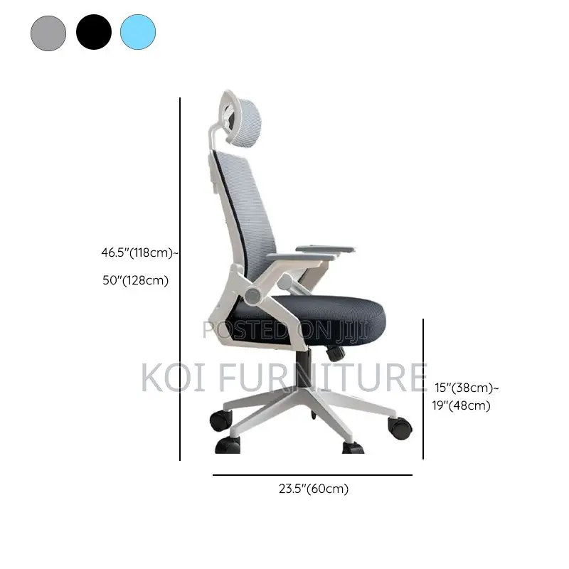 Office Chair; Ergonomic Mesh Office Chair With Flip-Up Armrests