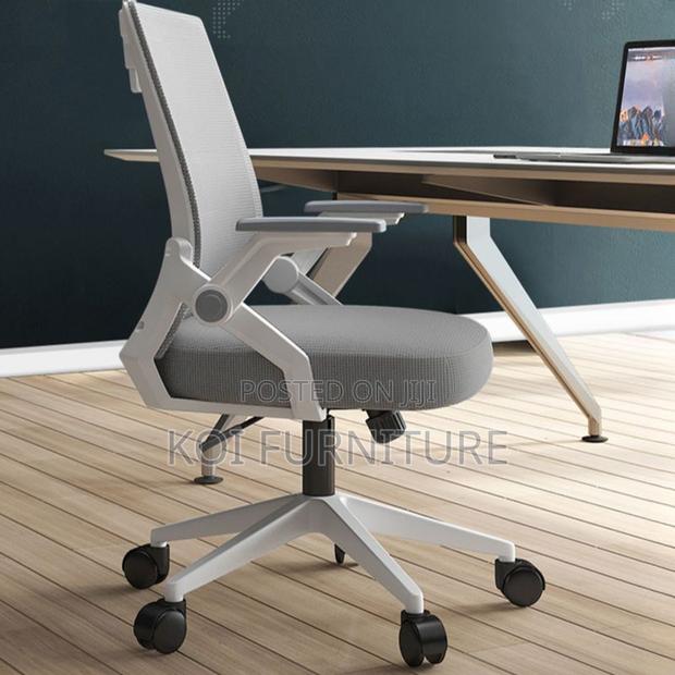 Office Chair; Ergonomic Mesh Office Chair With Flip-Up Armrests - thumbnail 7
