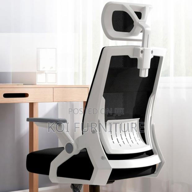 Office Chair; Ergonomic Mesh Office Chair With Flip-Up Armrests - thumbnail 9