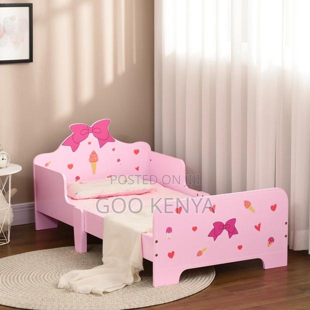Kids Furniture; Girls Toddler Bed With Modern Design And Rails