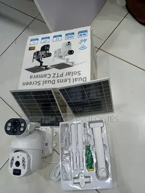 4g Simcard 6mp Ubox Dual Lens Dual Screen Solar PTZ Camera