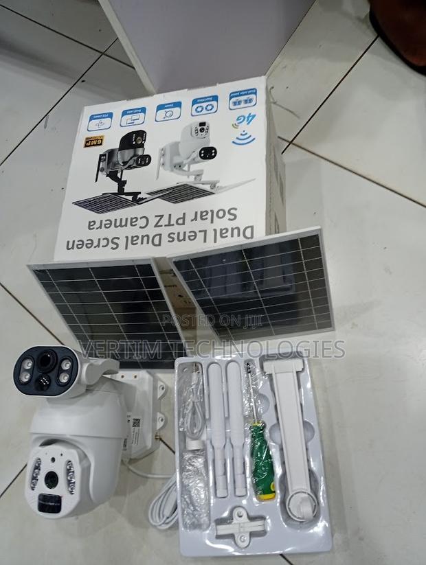 4g Simcard 6mp Ubox Dual Lens Dual Screen Solar PTZ Camera