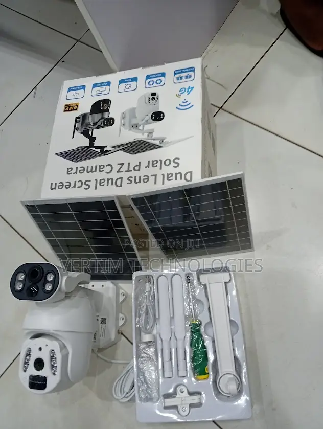 4g Simcard 6mp Ubox Dual Lens Dual Screen Solar PTZ Camera
