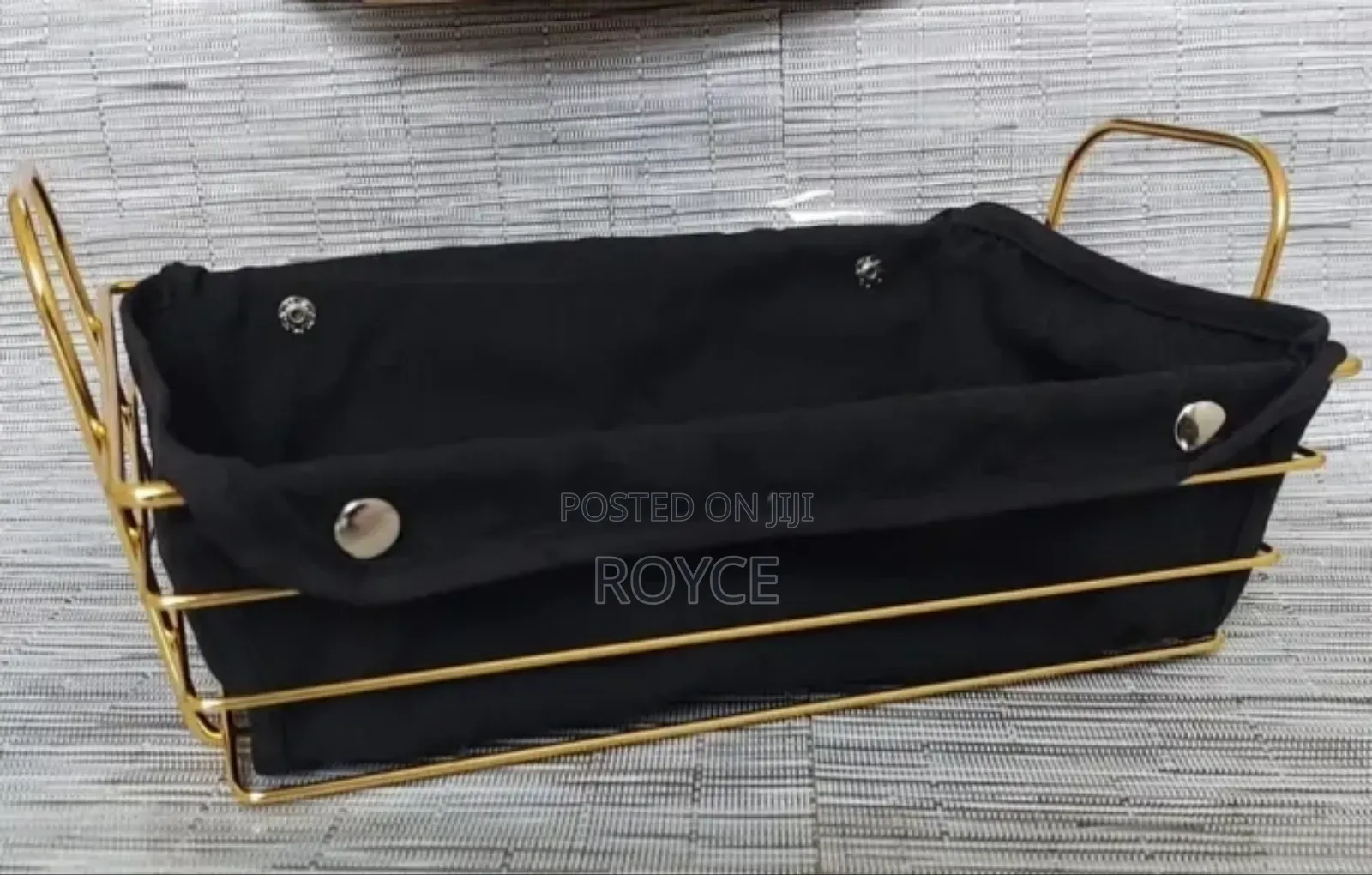 Gold Frame Black Cloth Bread Basket