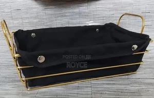 Gold Frame Black Cloth Bread Basket