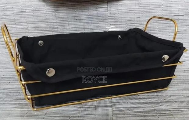 Gold Frame Black Cloth Bread Basket