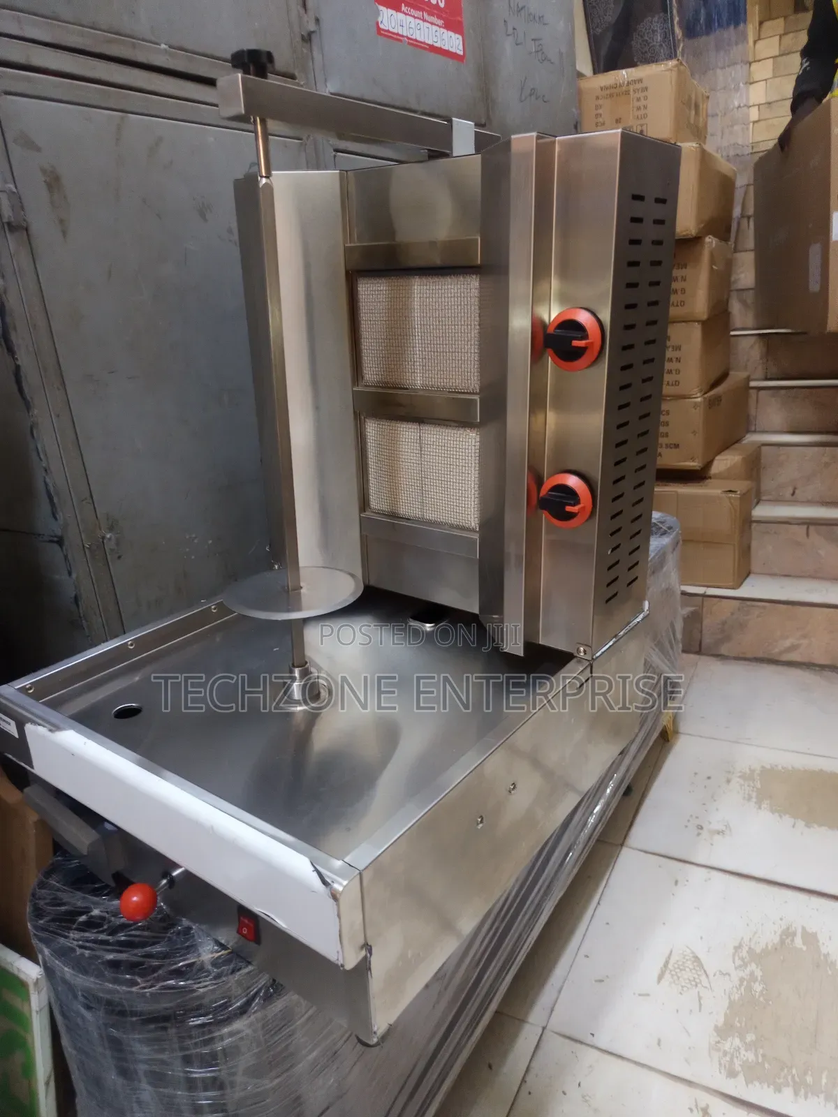 Commercial Gas Stainless Steel Shawarma Machine 2 Burner 