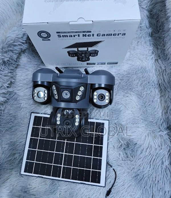 Solar Powered Triple Lens Wifi Cctv Camera Outdoor