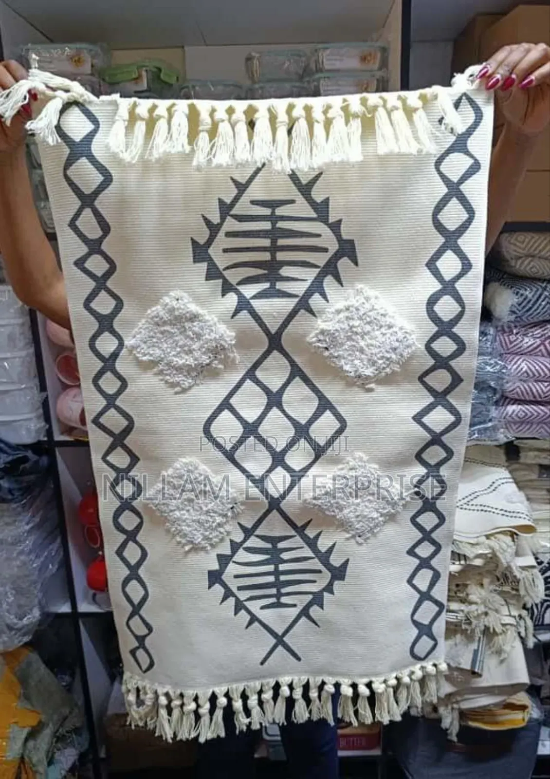 Bohemian Nordic Style Bedroom Rug With Tassels